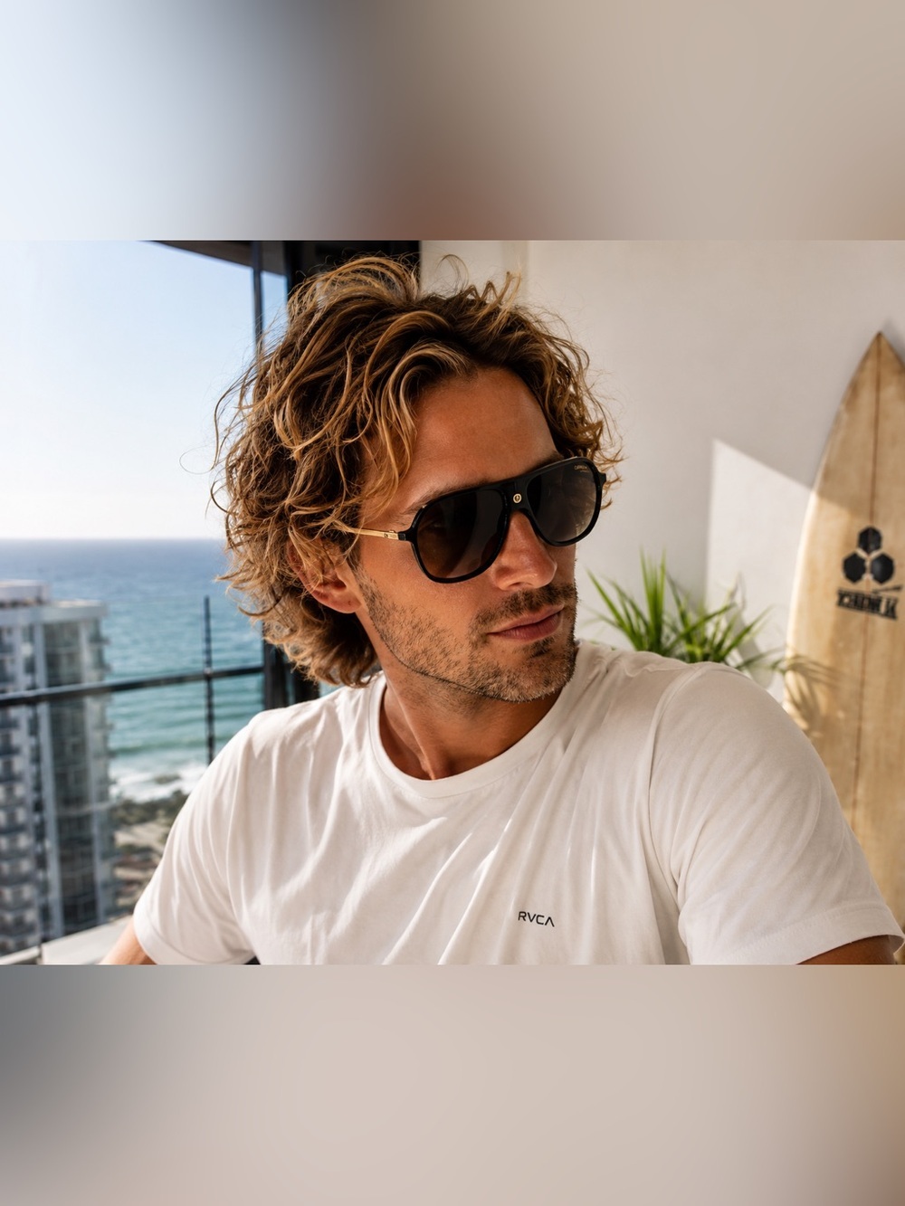 Carrera 1019/S Aviator Sunglasses Black Gold Gradient Lenses EUC